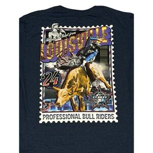 PBR 2024 "Unleash The Beast From Louisville" Navy Graphic T-Shirt Size L Pol/Cot